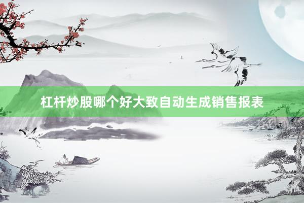 杠杆炒股哪个好大致自动生成销售报表