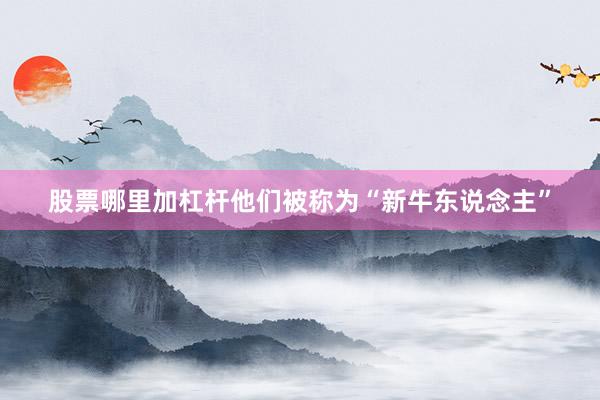 股票哪里加杠杆他们被称为“新牛东说念主”