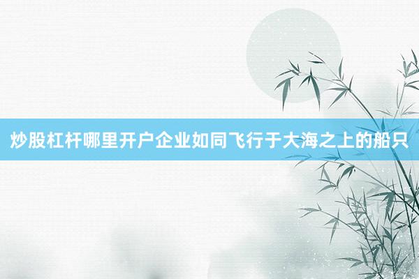 炒股杠杆哪里开户企业如同飞行于大海之上的船只