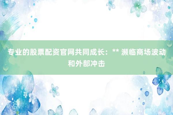 专业的股票配资官网共同成长：** 濒临商场波动和外部冲击